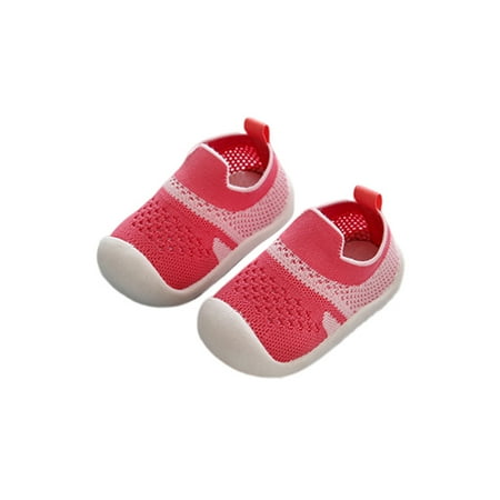 

Crocowalk Toddler Kids Sneakers Knit Upper Flats Slip On Walking Shoes Girls Boys Prewalker Sport Casual Mesh Pink 6C