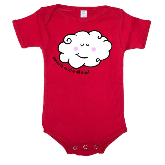 Namasete up all night funny baby bodysuit, Yoga Baby Romper, Baby one-piece - Red CA165Yoga S11 3-6