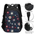 thumbnail image 4 of Travel Shoulder Computer Backpack 18 X 13.4 X 8.3in With Usb Cable And Music Jack Multi-Space Pocket Independence Day Theme Star (7), 4 of 7