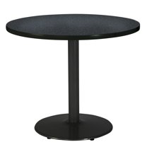 KFI Studios Mode 2.5' x Round' Dining Table, Graphite Nebula, Black Base