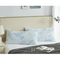 King Size Bamboo Pillows - Shredded Memory Foam Adjustable Bamboo Pillow - Hypoallergenic, Removable/Washable Bamboo Cover,King Size Sleeping Pillow- 2 Pack