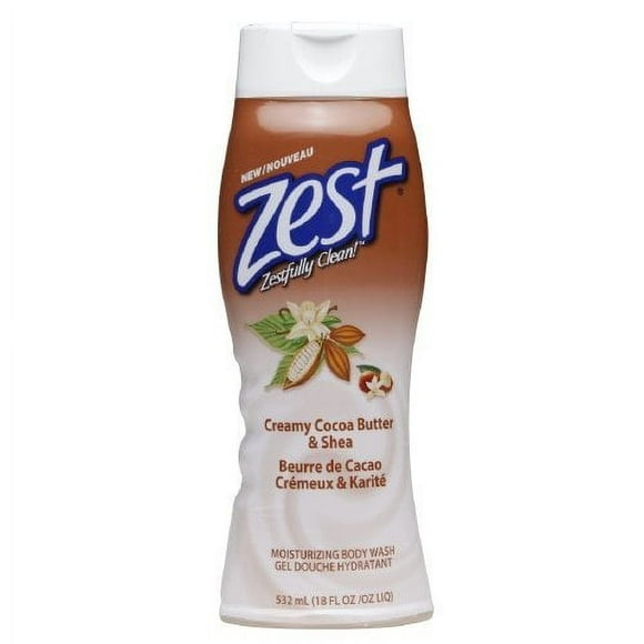 Zest Body Wash, Creamy Cocoa Butter & Shea, 18 Fl Oz