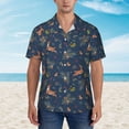 thumbnail image 4 of Daiia Cartoon Deers Hawaiian Shirt for Men Gentle Cotton Regular Short Sleeve Casual-XX-Large, 4 of 9