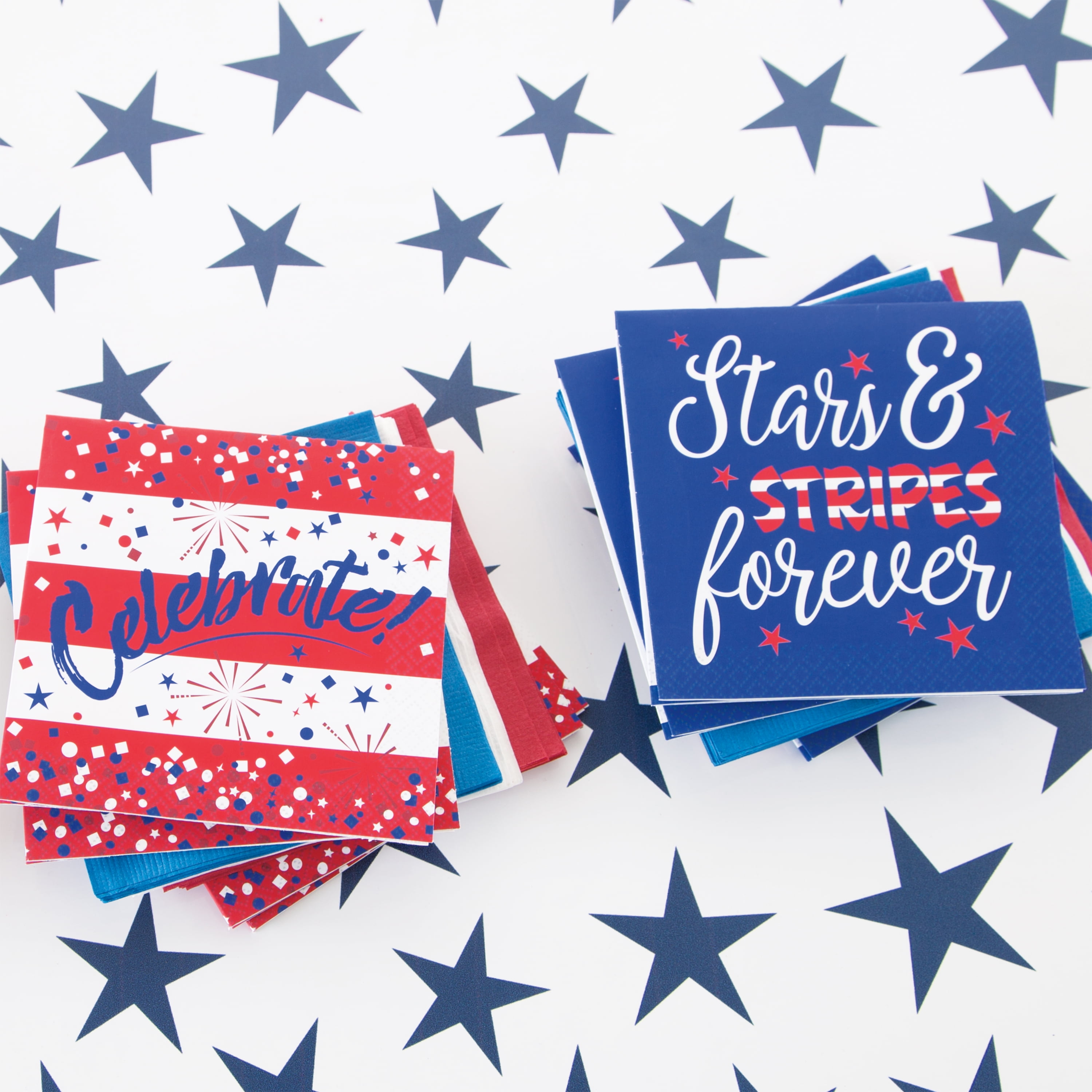 Stars TWO stripes Cocktail Napkins for Decoupage and Paper Crafts 2 Flag