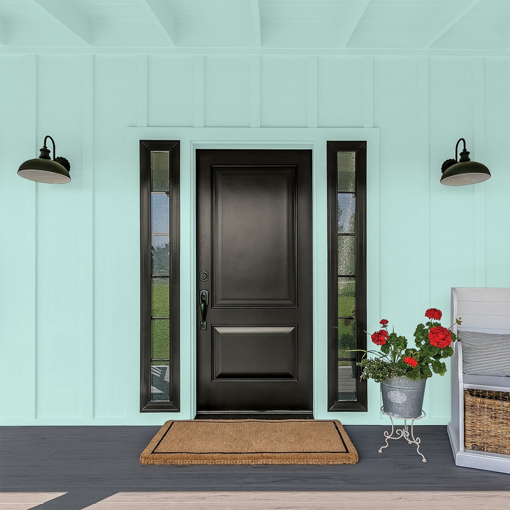 Glidden Fundamentals Cassiopeia / Green, Flat Exterior Paint, 1 Quart