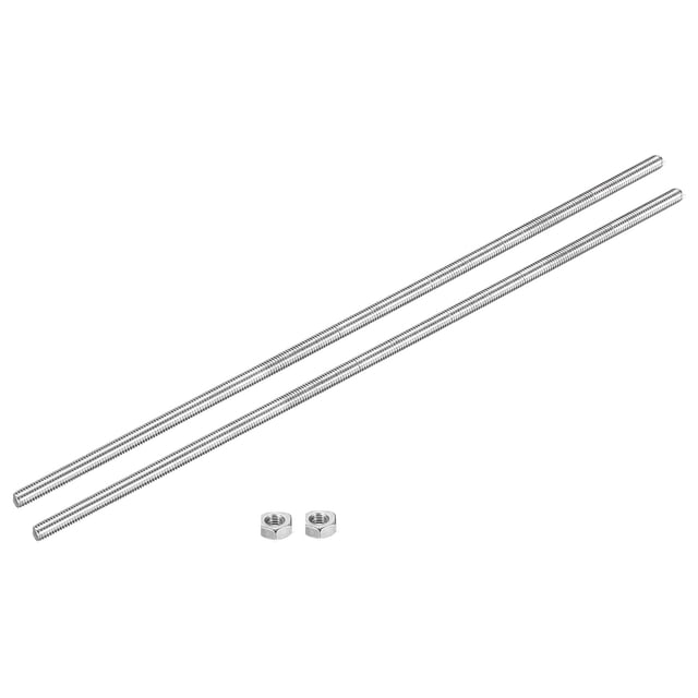 Fully Threaded Rod M5 x 350mm 0.8mm Pitch 304 Stainless Steel Right Hands 2pcs