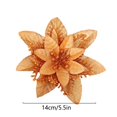 thumbnail image 4 of 15 Pièces Paillettes Poinsettia Fleurs Artificielles Décorations Arbre Ornements Paillettes Rouges Or, 4 of 7