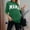 Army Green-03, variant on Nugftut Sweatshirts for Women Letter Printed Plain Sweatshirts Crew Neck Long Sleeve Casual Loose Pullover Top