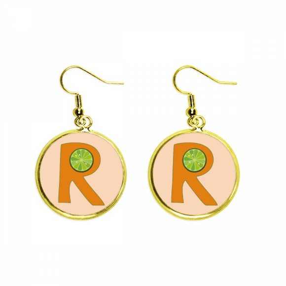 Boucles d'Oreilles Pendantes Mode art Déco alphabet orange Femme