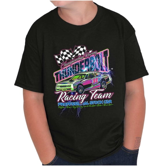 Thunderbolt Stock Car Racing Team Boys Kids T Shirt Tees Tops Teen Brisco Brands S