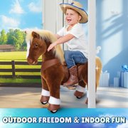 PonyCycle Interactive Horse Ride-On Toy, Touch Sound, Kid-Powered, Ages 3-4, Brown, Y374