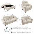 thumbnail image 2 of Bush Furniture Coventry 85W Sofa with Loveseat, Accent Chair, and Ottoman in Cream Herringbone, 2 of 9