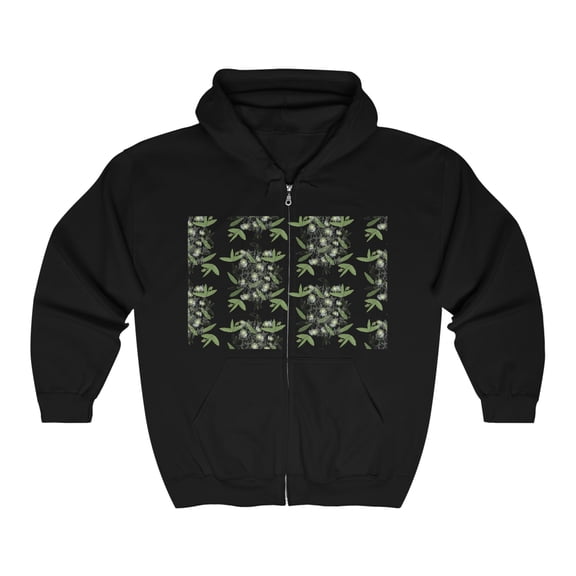 Miniaday Designs Unisex Heavy Blend™ Full Zip Hooded Sweatshirt Serene Botanical Harmony Collection