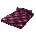 thumbnail image 2 of Linnome Washable Cotton Fitted Sheet Set with Pillowcases Elastic Mattress Protector Bed Cover Machine Washable for Home, 2 of 9
