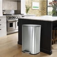thumbnail image 2 of YRLLENSDAN,Kitchen Trash Can 13 Gallon,Kitchen Trash Can with Lid,Stainless Steel Trash Can,Simple Human Trash Can,with Foot Pedals,SS, 2 of 7