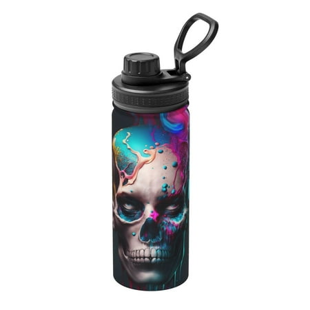 

Ocsxa Modern Abstract Colorful Skull B Print 18oz Stainless Steel Water Bottle Unisex Water Bottle Insulated Sports Water Cup Flask for Cold Water Drinks/Sports/Travel/Car/School
