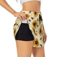 thumbnail image 2 of Disketp Sunflowers And Bee Print Women's Shorts Workout Shorts for Athletic Gym Running Shorts with Phone Pockets Medium, 2 of 8