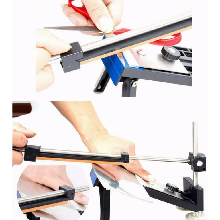 Kitchen Knife Sharpener System, Fixed Angle Professional Chef Knife  Sharpening Kit Automatically Raise With 4 Whetstones For Fine Grinding  Polishing 