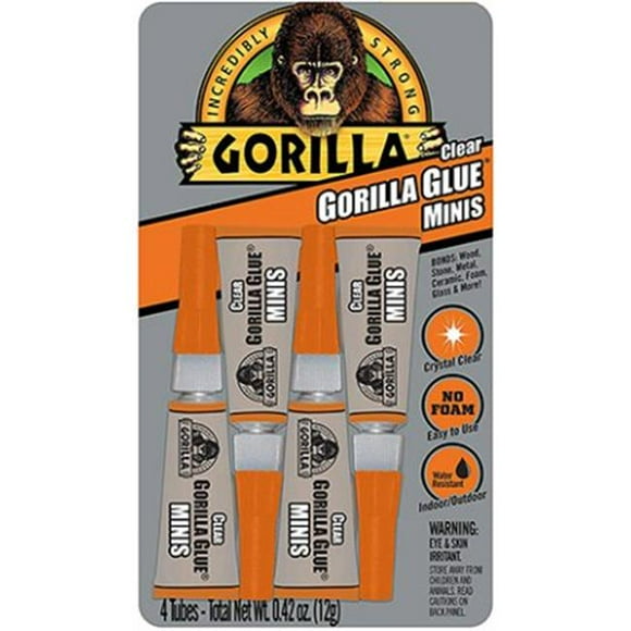 Gorilla Glue 4541702 3g Colle Tout Usage Transparente - Pack de 4