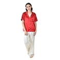 thumbnail image 4 of Blusa satinada con ribete Roman Fashion /Juvenil, 463 (Rojo) rojo G, 4 of 4