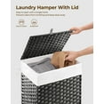thumbnail image 4 of Laundry Hamper with Lid, 90L Clothes Hamper with 2 Removable Liner Bags & 2 Mesh Laundry Bags, Handwoven Synthetic Rattan Laundry Basket for Clothes, Toys in Bathroom, Bedroom Grey, 4 of 7