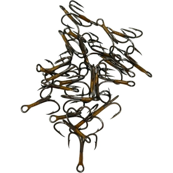 Eagle Claw 374 Treble Hook 2X Strong Bronze Treble Hook Sizes #2, #4, #6 & #8 in Both 50 and 25 Packs