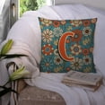 thumbnail image 3 of Carolines Treasures CJ2012-CPW1414 Letter C Flowers Retro Blue Canvas Fabric Decorative Pillow  14Hx14W multicolor, 3 of 4