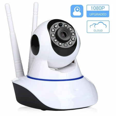 Indoor Security Camera, 360° 1080P Home WiFi Wireless IP Camera for Pet/Baby Monitor with Motion Tracking, 2-Way Audio, Night Vision, Cloud Service ,Compatible for ios,Android and
