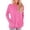 Pink, variant on Pntutb Women's O-Neck Long Sleeve T-Shirt Summer Solid Pocket Loose Blouse Tops Clothes
