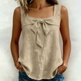 thumbnail image 5 of Kilaqueen Womens Bow Tie Front Tank Tops Summer Dressy Solid Color Square Neck Sleeveless Tunic Blouses Lightweight Loose Fit Casual Going Out Cami Gauze Shirts, 5 of 7