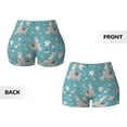 thumbnail image 5 of Picia Teal Mama Llama Printed Workout Shorts for Women Seamless Scrunch Butt Lifting High Waisted Yoga Gym Booty Running Moisture-wicking Short Pants-Small, 5 of 9