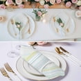 thumbnail image 2 of Aqua Yellow Stripe Cloth Napkins, Abstract Art Modern Vertical Striped Washable and Reusable Dinner Napkins Set of 8, Table Napkin for Kitchen Party Birthday Wedding Hotel Housewarming 20"x20", 2 of 8