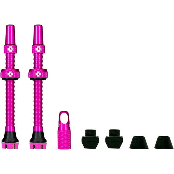 Muc-Off V2 Tubeless Valve Kit - Pink, 60mm, Pair 4mm Machined Allen Key Slot