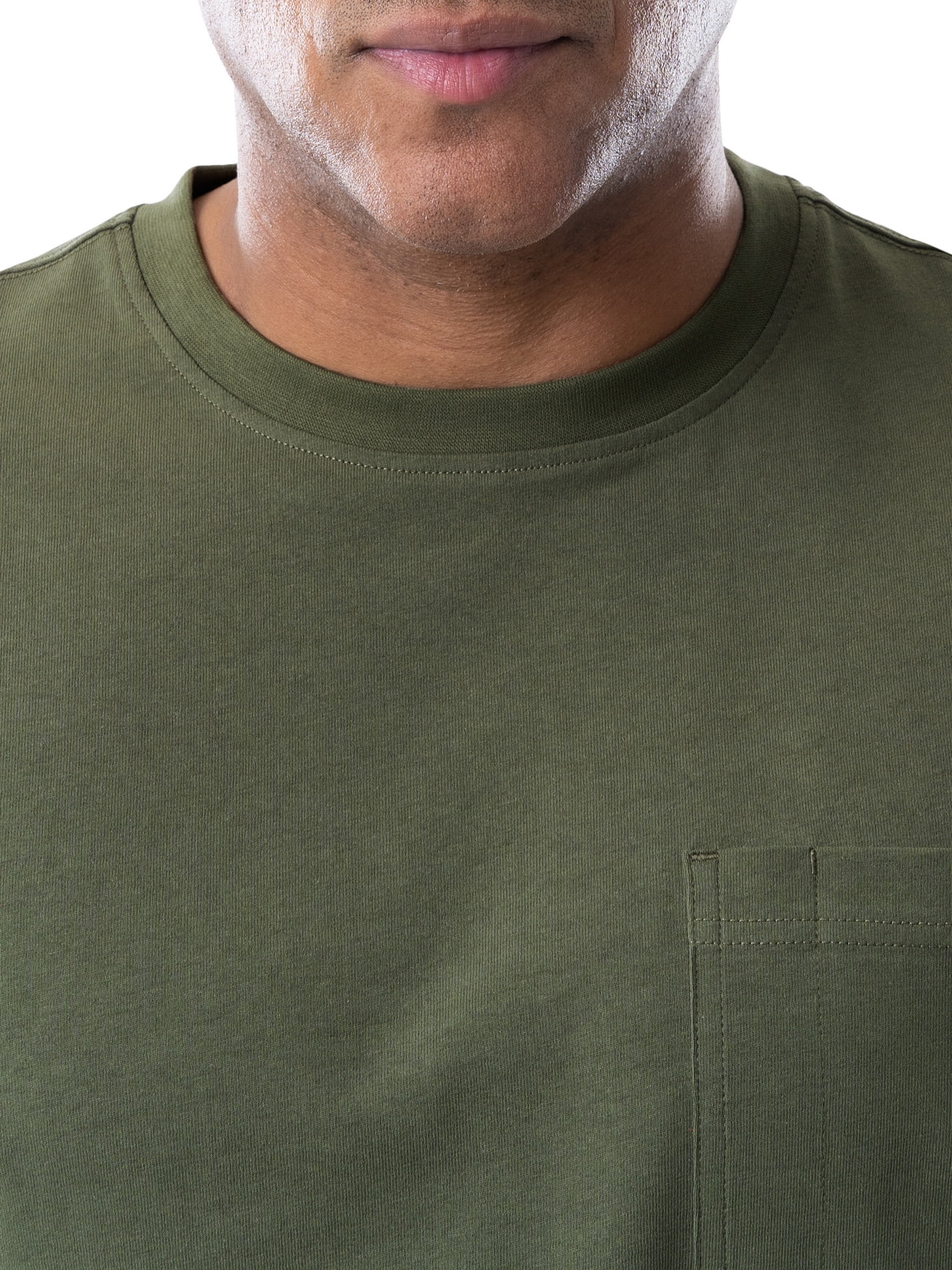 Wrangler Workwear Men's Short Sleeve Heavyweight Pocket Crew T-Shirt