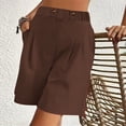 thumbnail image 7 of Yutgune Womens Cotton Casual Bermuda Shorts Elastic Waist Lightweight Summer Lounge Beach Shorts with Pockets, 7 of 7
