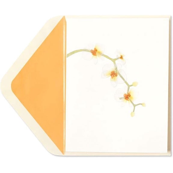 Papyrus Card High Quality Orchid Blank Card, 1 Each, Multicolor