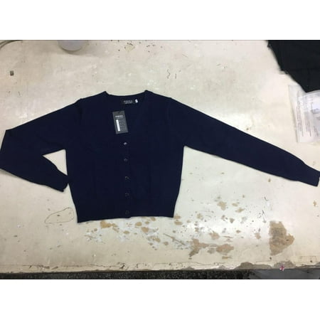 Women Sweater Long Sleeve Coat Loose V Neck Collar Knitted Cardigans Blouse Navy Blue XXL