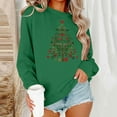 thumbnail image 2 of FAWUUDO Christmas Sweatshirts Women Christmas Tree and Bow Cute Xmas Shirts Holiday Party Pullover Tops Green, 2 of 6