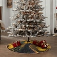 Lukts Elegant Gold Leaf Peacock print color life Christmas Tree Skirt