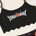 thumbnail image 5 of ZHENHONG Pajamas Sets for Women 2 PC Set Cute Funny Halloween Sleepwear Letter Print Camisole and Pumpkin Graphic Shorts Pajama Sets Halloween Matching Set, 5 of 6