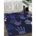 thumbnail image 3 of Ahgly Company Machine Washable Indoor Square Transitional Deep Periwinkle Purple Area Rugs, 4' Square, 3 of 7