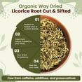 thumbnail image 5 of Organic Way Licorice Root Cut & Sifted (Glycyrrhiza Glabra) - Organic & Kosher Certified | Vegan, Non GMO & Gluten Free | USDA Certified | Origin - India (1/4LBS / 4 oz), 5 of 8