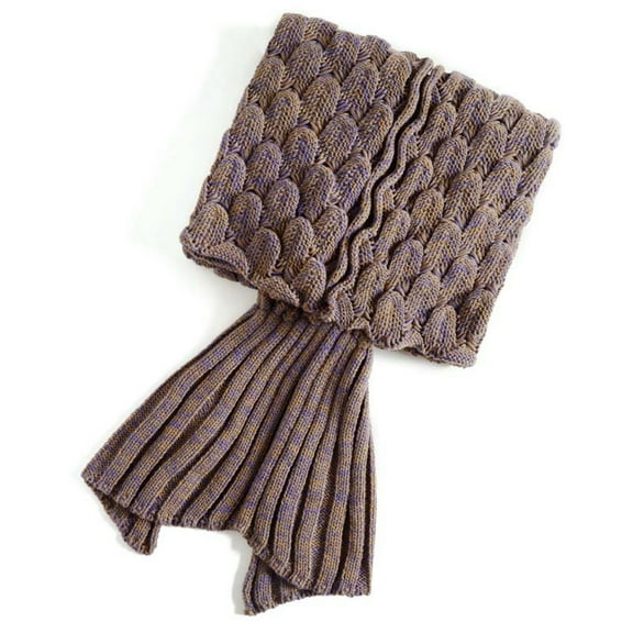 SIELUNO Warm Knitted Blankets for Sofas Bed Cosy Kids Weighted Blanket Fishtail Large Blanket for Home