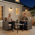 thumbnail image 6 of Decksplore2 Piece Outdoor Patio Armchair Set, Wicker Rattan Single Sofa Chairs with 4.3" Cushions & High Backrests, All-Weather Porch Chairs for Balcony Deck, Beige, 6 of 8