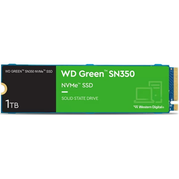 Unidad de Estado Solido SSD M.2 1TB WESTERN DIGITAL Green SN350 NVMe PCIe 3.0 2400/1850 MB/s Western Digital WDS100T2G0C