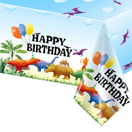 

DaiUni 1PCS Watercolor Dinosaur Birthday Tableclot