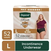 Depend Silhouette Women’s Incontinence & Postpartum Bladder Leak Underwear, L, 52 Count