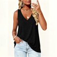thumbnail image 5 of vzibsiv Womens Sleeveless V Neck Tank Top Soft Stretch Casual Basic Layering Cami Shirt Black XL, 5 of 6