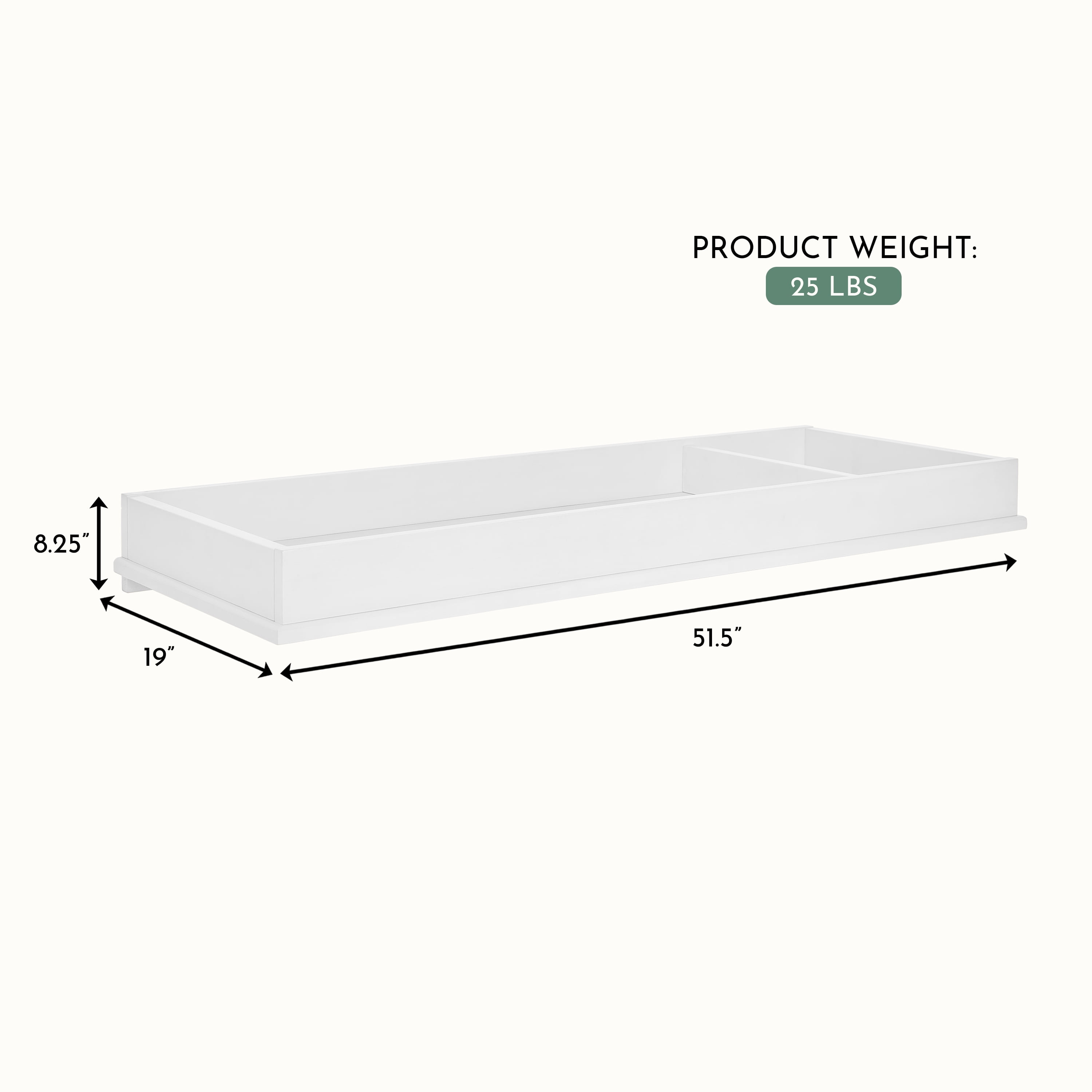 Evolur I Modern Changing Tray I Lasting Quality, Weathered White