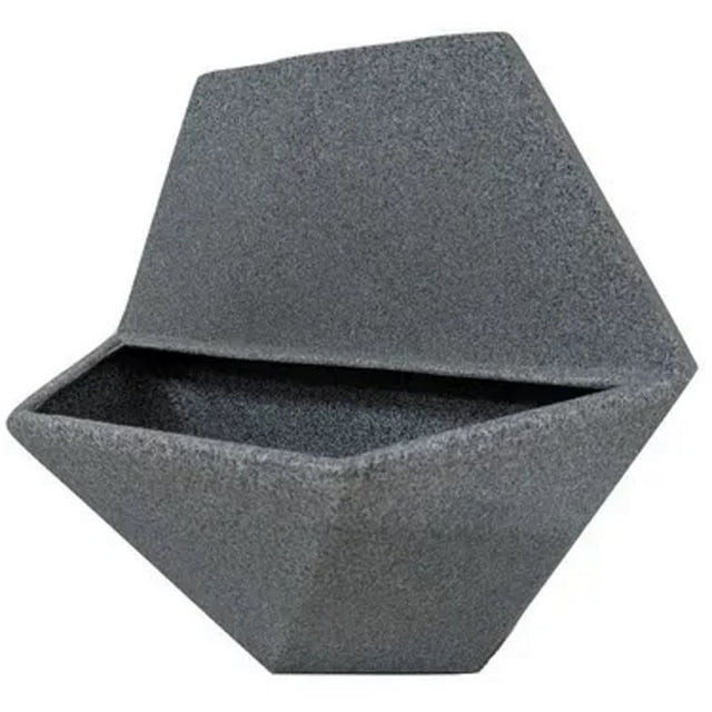 Japi Pottery Favo Polyethylene Favo Wall Planter in Charcoal (Set of 4)